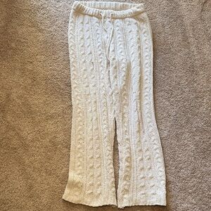 Cozy Knit White Pants